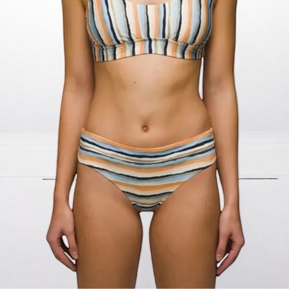 🌻NEW w.tags prAna GEMMA Wave Stripe + Black Reversible Swim Bottom Size Small - Picture 3 of 13